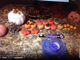 Nice selection of pumpkin decorations.