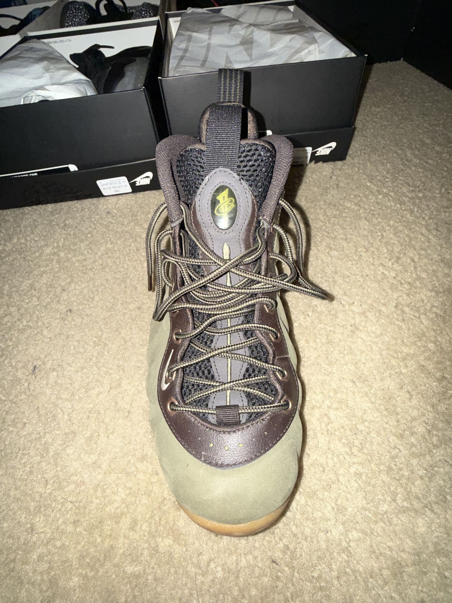 NIKE Air Foamposite One PRM Olive-Size 9.5