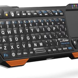 Mini Bluetooth Keyboard (QWERTY Keypad), Wireless Portable with Touchpad, Compatible with Apple TV, Amazon Fire Stick, PS4, PS4 Pro, PS5, HTPC/IPTV, V