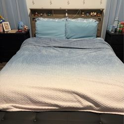 Queen bed frame with mattress