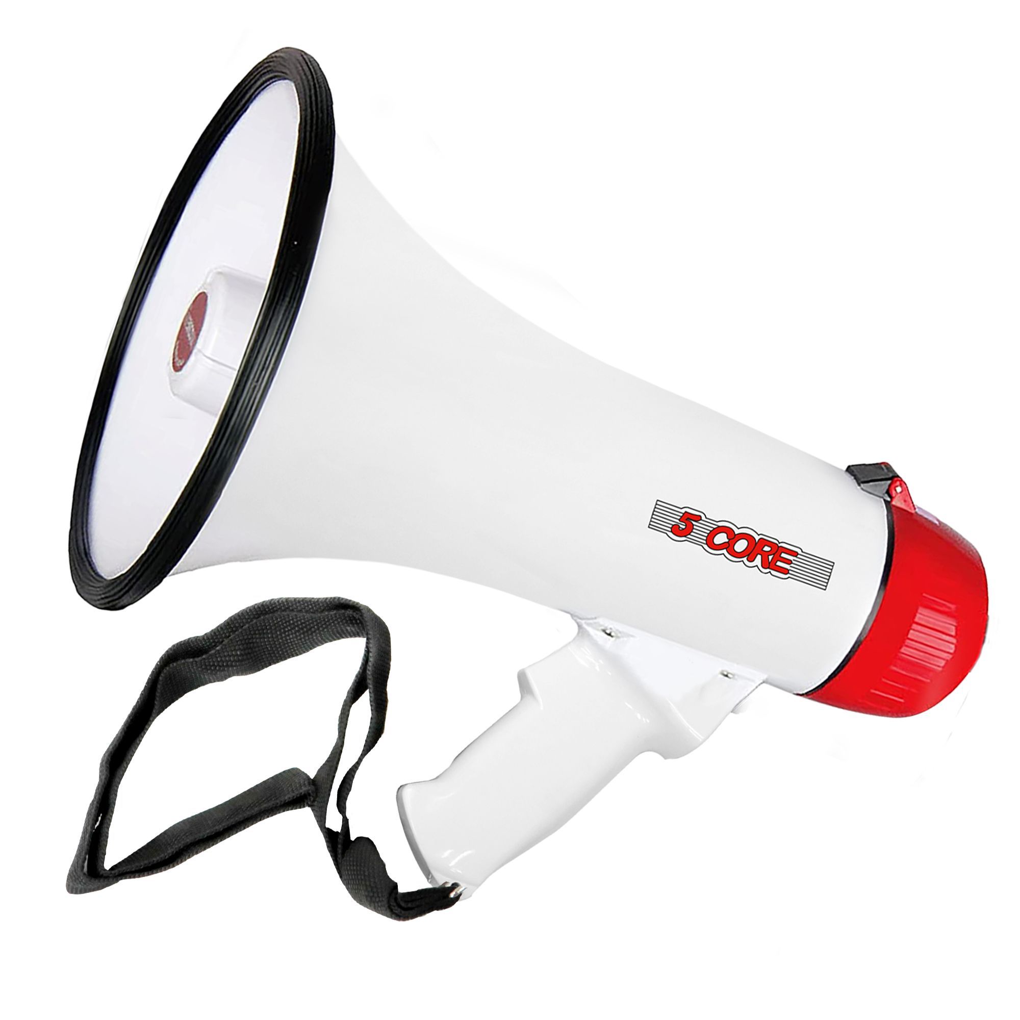 5Core 50W Megaphone Bullhorn Cheer Bull Horn Speaker Rechargeable 1000Yard Range Siren Recording Bluetooth USB SD Card AUX 20RF BT
