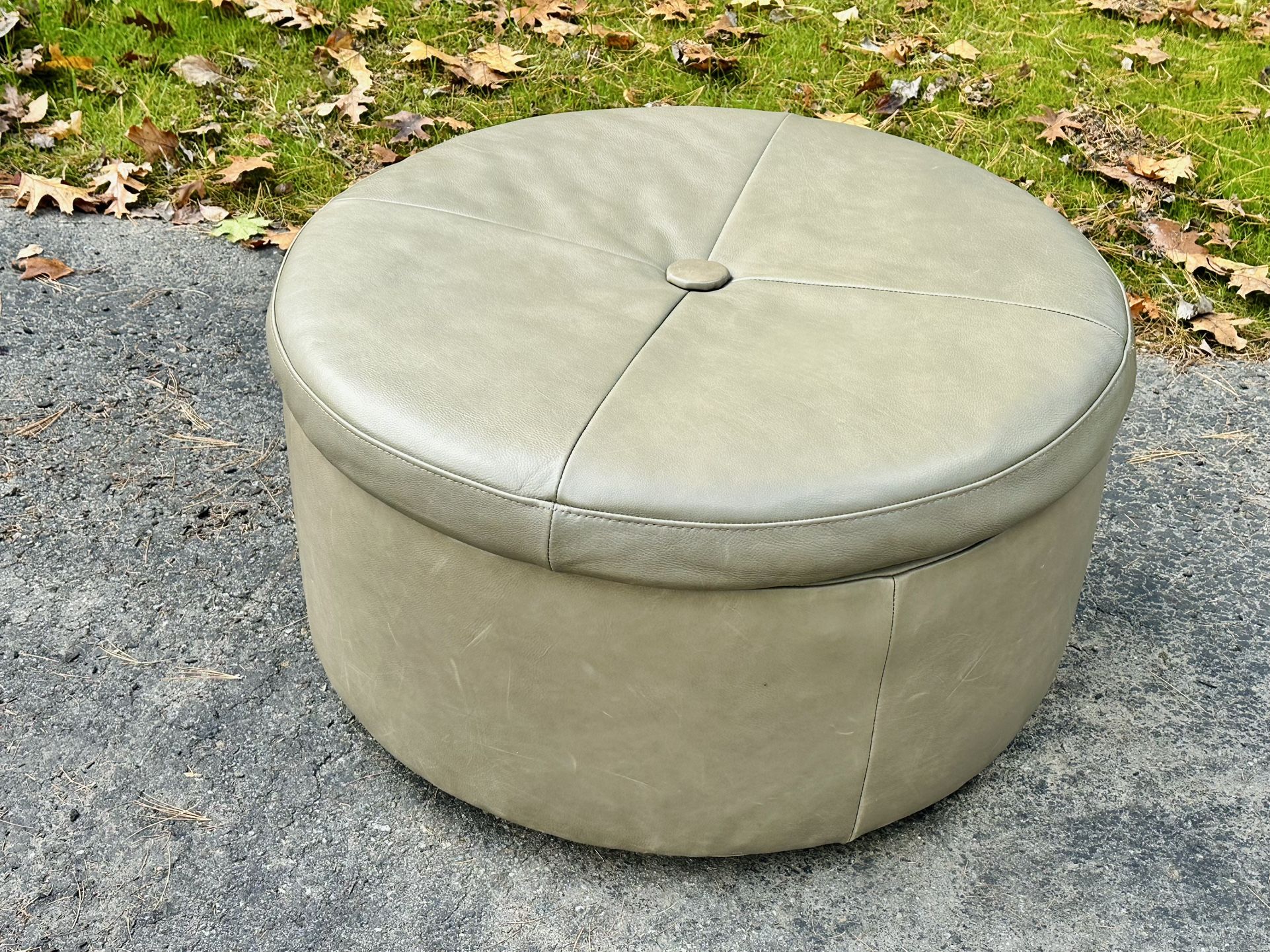 Leather Ottoman With Storage