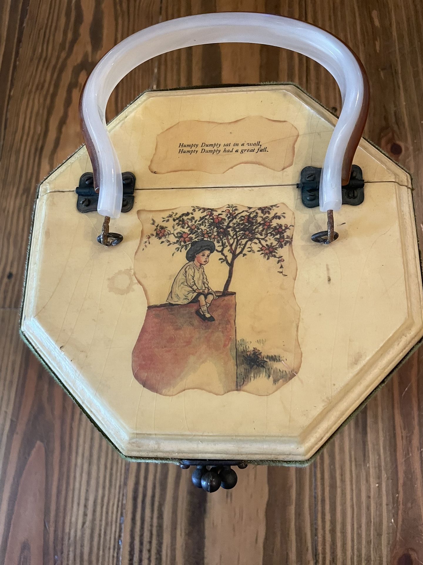 Vintage Lined Octagon Purse