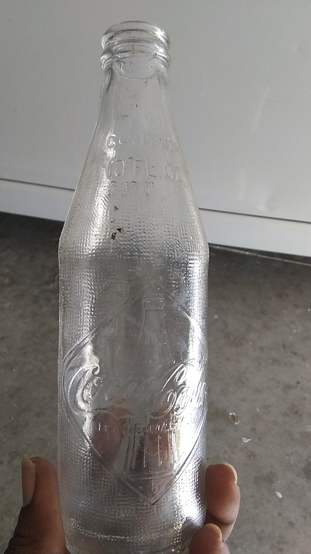 Very old clear coca cola glass bottle