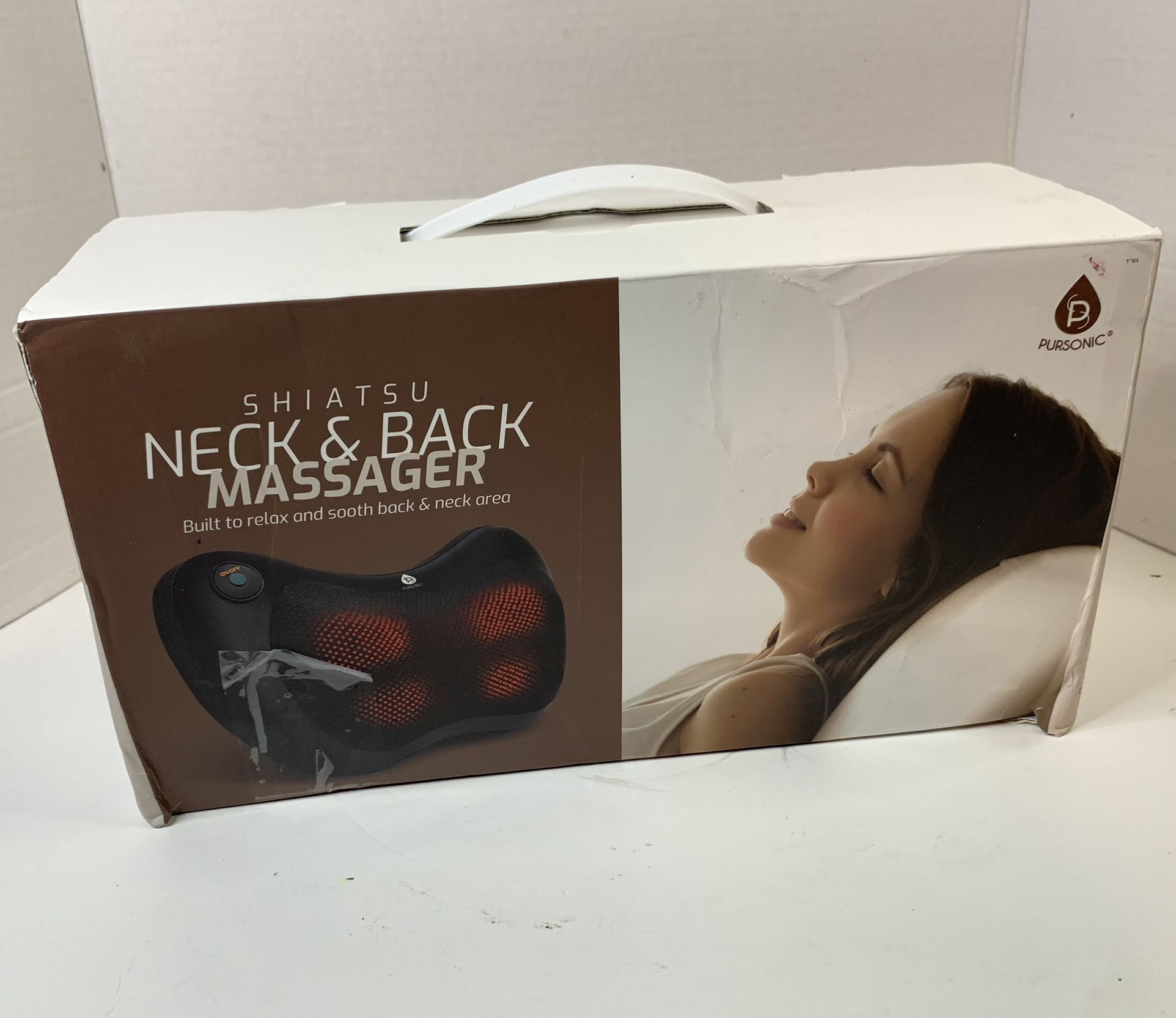 Shiatsu Shoulder Neck & Back Massager Pillow NEW