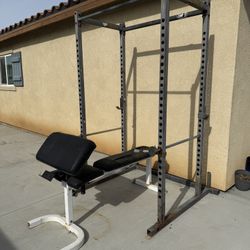 Squat rack and adjustable Bench
