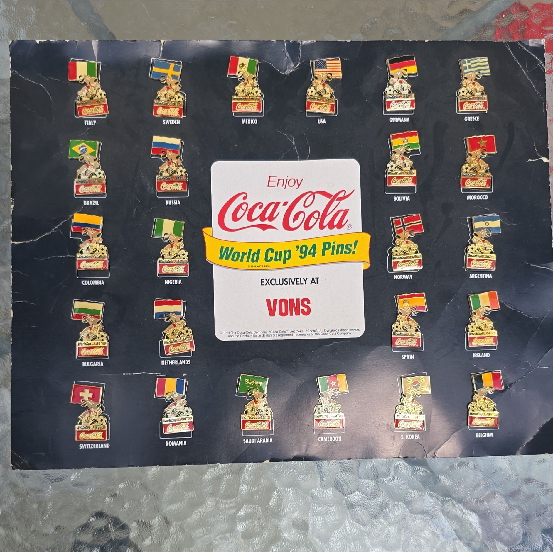 1994 Coca cola world cup pins