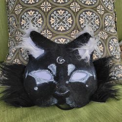 Black and white therian mask