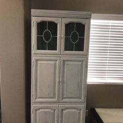 White storage cabinet/ desk