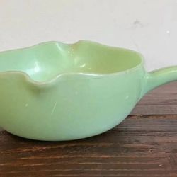 Fire King Jadeite Skillet Pan Bowl Oven Dish Double Spout Glass MCM Vintage