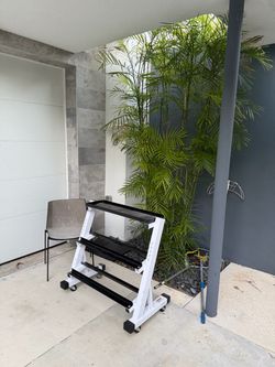 Three tier dumbbell rack stand