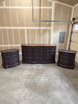 Vintage Dresser and Night Stand Set