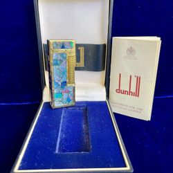 Rare Vintage Mosaic Natural Opal Dunhill Lighter Super Mint Condition Works 1 Year Warranty 