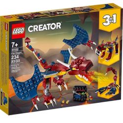 LEGO Creator 3in1 Fire Dragon Building Kit(234 Pieces) #31102 - complete & built!