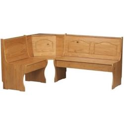 Pemberly Row Patio Conversation Kitchen Breakfast Dining Nook Corner Bench in Natural