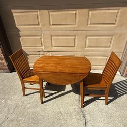 Solid Oak Indoor Bistro Table & Chairs