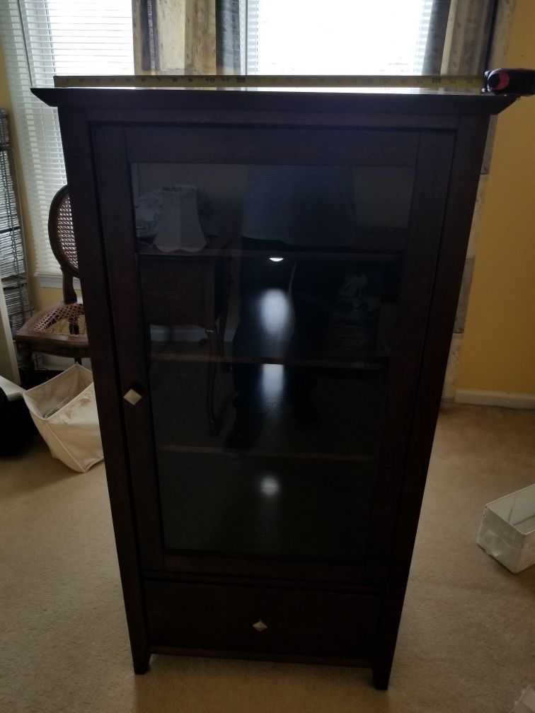 Dark brown solid wood Cabinet Stereo or Misc