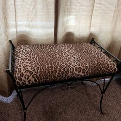 Beautiful leopard Front bench to use with a vanity or maybe in your washroom