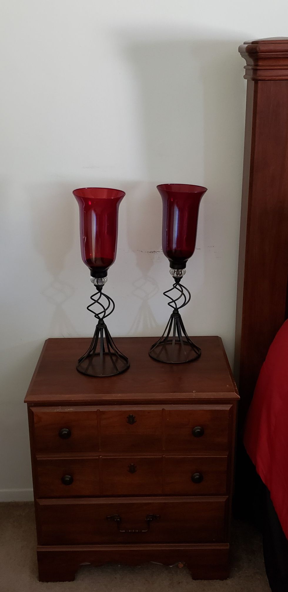 Red candle holders
