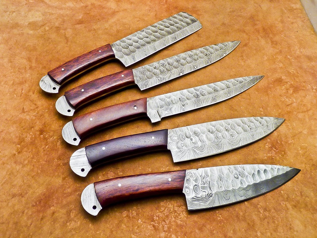Handmade Damascus Steel 5 Piece Chef Knife Set