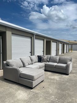 Gray sectional couch