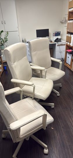 3 Qty Leather Office Chairs