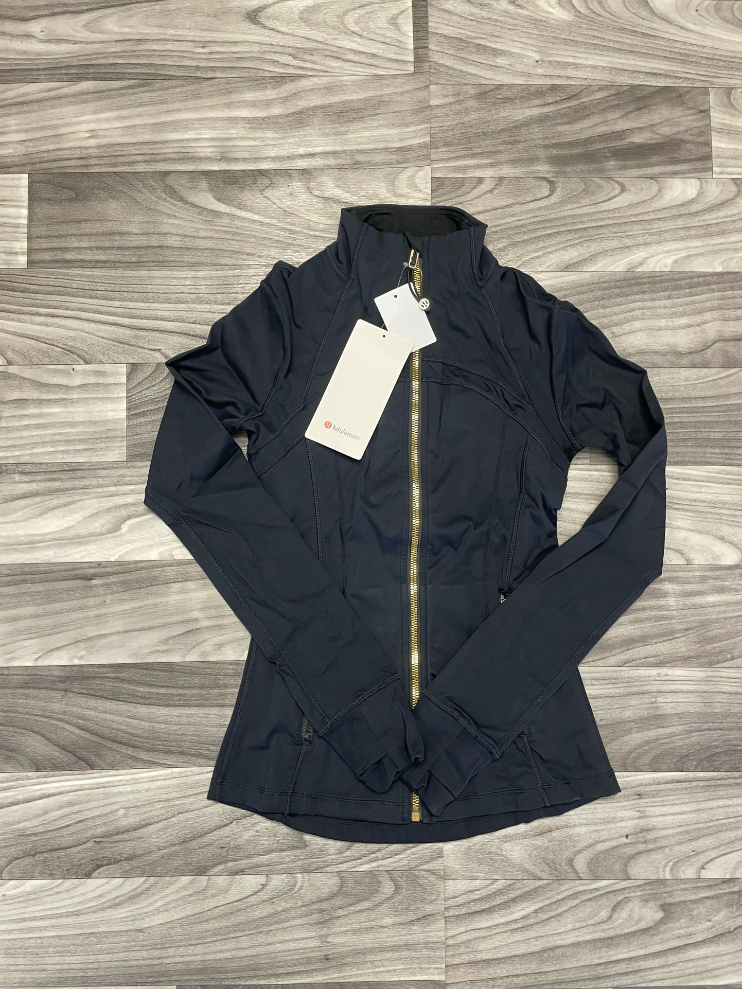 Lululemon Define Jacket Black Gold Zippers Size 4