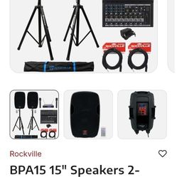 Karoake System 2 Speakers Mixer 2 Microphone