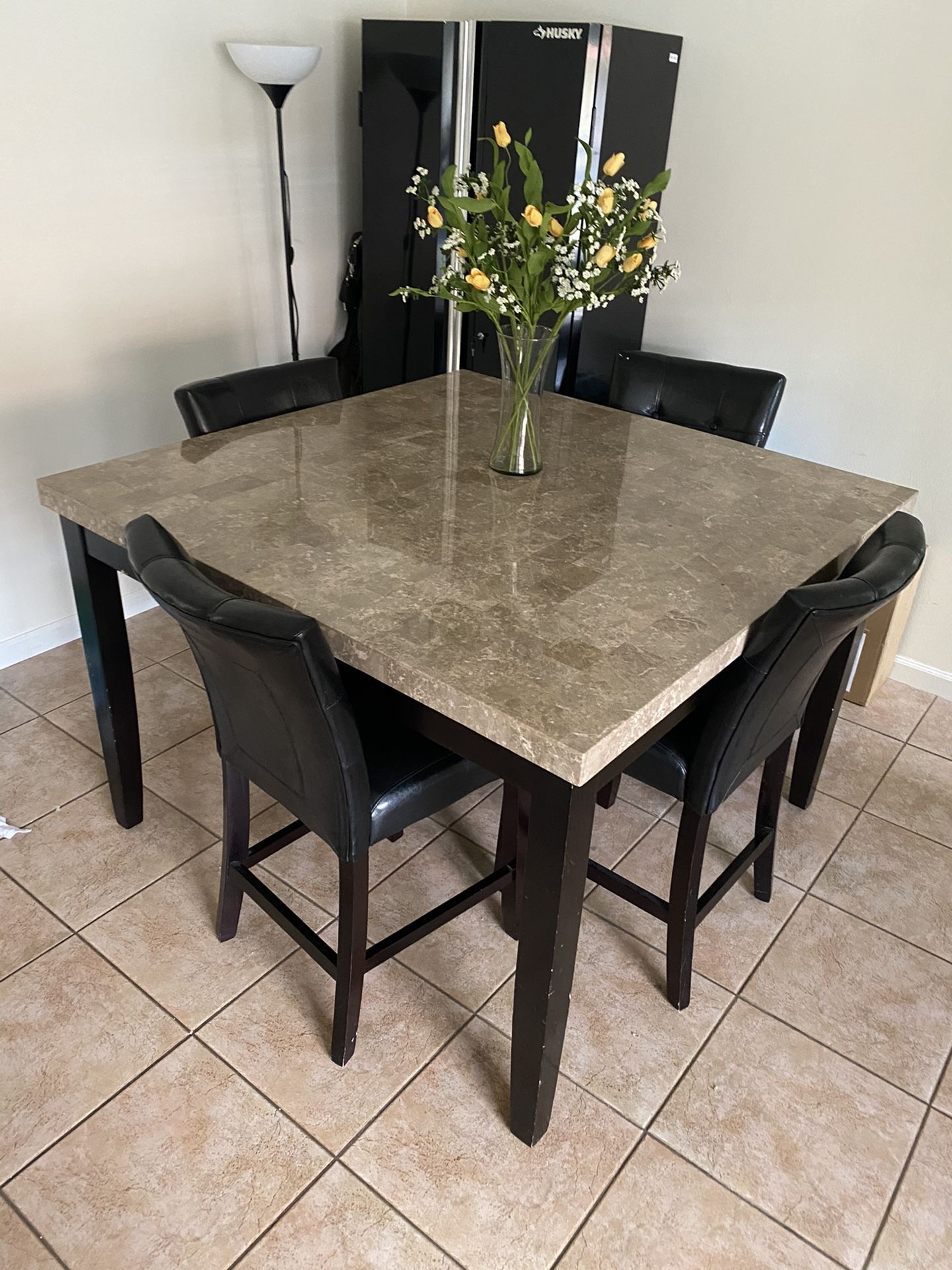 Solid Marble Dinning Room Table w/ chairs set