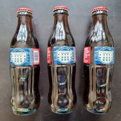 (3) 2008 New York Yankees 8oz. Coca-Cola Soda Bottles. 