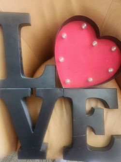 Metal LOVE  sign w/ lights