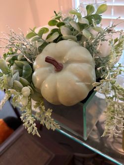 Faux Pumpkin with Greenery Arrangement