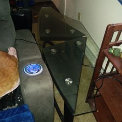 Glass and metal Entertainment center/Table Free