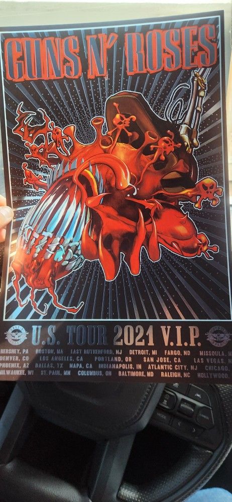 GUNS AND ROSES TOUR POSTER 