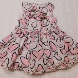Maggie & Zoe Baby Girls 12M Hearts Ruffled Hem Dress