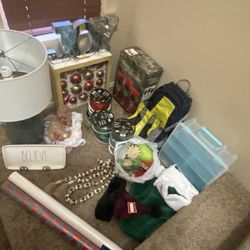 Brand new Christmas decor, Rae Dunn nativity, lots of ribbon, etc. $60 for all. Higley and ray!