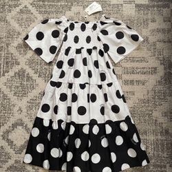 NWT TWINSET KIDS POLKA-DOT SHIFT DRESS   