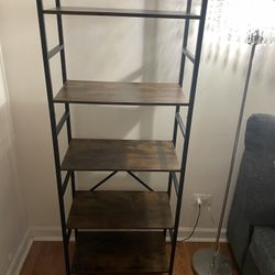 5 Tier Column Bookshelf, Open Display Shelves 