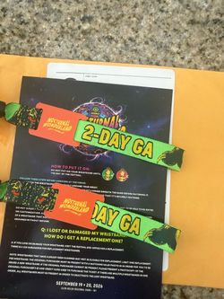 Nocturnal Wonderland 2-Day GA Wristbands x2