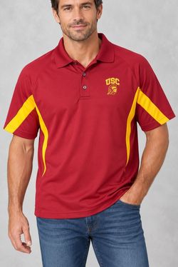Red Oak USC Trojans Polo Shirt Mens XL Cardinal Gold NCAA Football