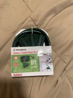 Outdoor 3- outlet power block. 8ft in length