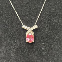 Genuine RubilliteTourmaline pendant (10 K )