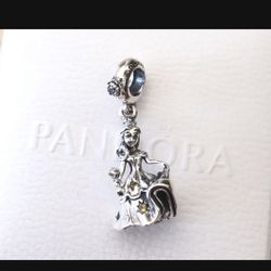 Pandora Disney's Beauty and The Beast Dancing Belle, Dangle Charm Pendant #790014C01 + FREE Pandora Gift Box + Tag