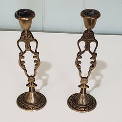 Vintage Brass Candle Holders 