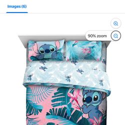 Disney Lilo & Stitch Tropical Flowers Queen size Bedding Set,