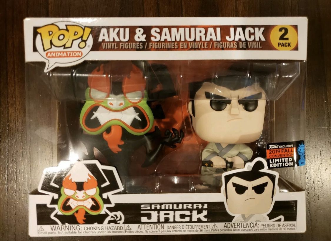 Funko Pop! Animation: Samurai Jack & Aku 2-pack 2019 NYCC Shared Exclusive