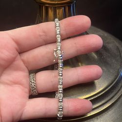 Skinny wrists needed! 17ct 5mm Diamond Tennis Bracelet 14k White Gold Plated Over S925