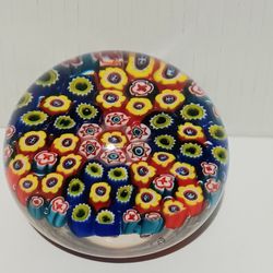 Vintage Large Murano Concentric Millefiori Paperweight