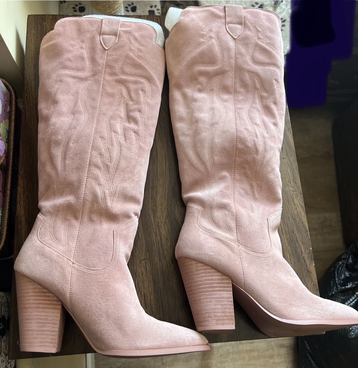 Steve Madden Tessy high western boots pink -10