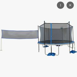 14'  Trampoline w/ Volleyball Net And BASKETBALL Hoop